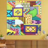 Overlappende Blokken Canvas Afdruk (Insitu (Woonkamer))