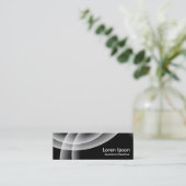 Overlappende bollen - zwart mini visitekaartje (Staand voorkant)