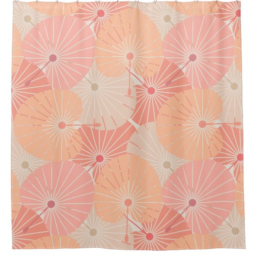 Overlappende Chinese fans Douchegordijn (Voorkant)