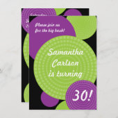 Overlappende Circles Birthday Uitnodiging (Voorkant / Achterkant)