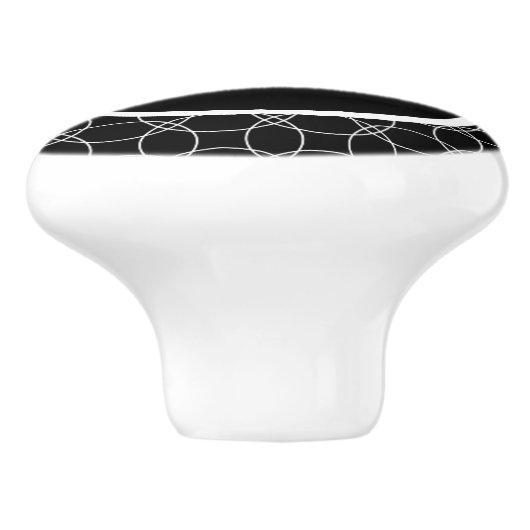 Overlappende cirkels Gepersonaliseerd Monogram Keramische Knop (Zijkant)