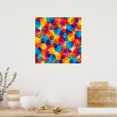 Overlappende Cirkels Kleur Chaos Kunst Poster (Keuken)