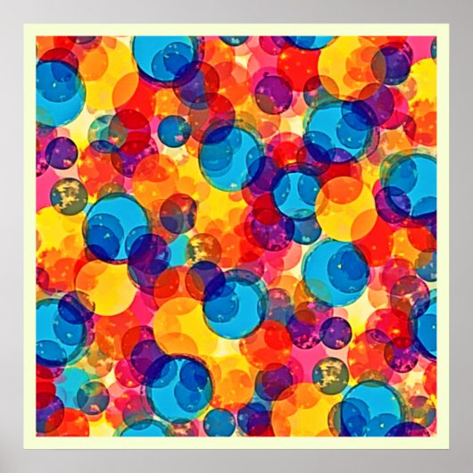Overlappende Cirkels Kleur Chaos Kunst Poster (Voorkant)