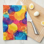 Overlappende Cirkels Kleur Chaos Kunst Theedoek (Quarter Fold)