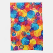 Overlappende Cirkels Kleur Chaos Kunst Theedoek (Verticaal)