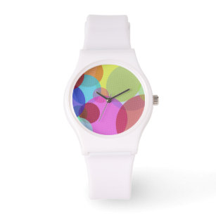 Overlappende cirkels kleurrijke Abstracte kunst Horloge
