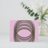 overlappende cirkels op abstracte paarse achtergro briefkaart (Staand voorkant)