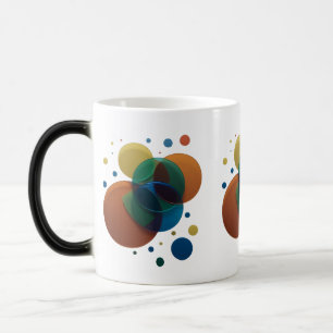 Overlappende cirkels Retro Modern – kleurvervormin Magische Mok