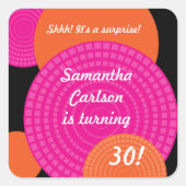 Overlappende cirkels Verjaardag Sticker (Voorkant)