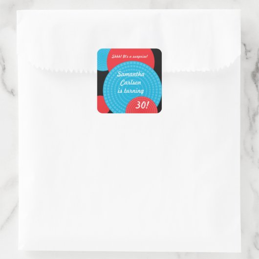 Overlappende cirkels Verjaardag Sticker (Tas)