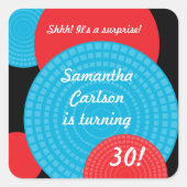 Overlappende cirkels Verjaardag Sticker (Voorkant)