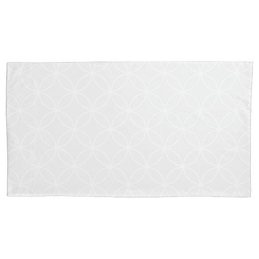 Overlappende cirkels wit boven Bleek grijs patroon Kussensloop (Voorkant-Links)