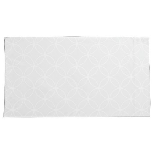 Overlappende cirkels wit boven Bleek grijs patroon Kussensloop (Voorkant-Rechts)