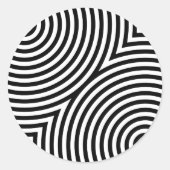 Overlappende concentrische cirkels ronde sticker (Voorkant)