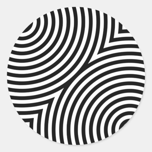 Overlappende concentrische cirkels ronde sticker (Voorkant)