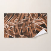 Overlappende curven in lintvormen, bruine reliëf bad handdoek (Handdoek)