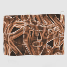 Overlappende curven in lintvormen, bruine reliëf