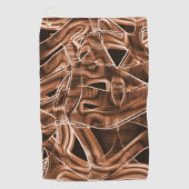 Overlappende curven in lintvormen, bruine reliëf golfhanddoek (Voorkant)