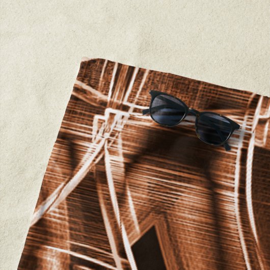 Overlappende curven in lintvormen, bruine reliëf strandlaken (In situ)