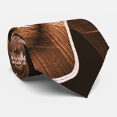 Overlappende curven in lintvormen, bruine reliëf stropdas (Opgerold)