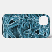 Overlappende curven in tapevorm, blauw neonreliëf Case-Mate iPhone case (Achterkant (horizontaal))