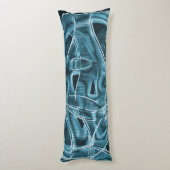 Overlappende curven in tapevorm, blauwe neonverlic lichaamskussen (Achterkant (Verticaal))