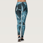 Overlappende curven zoals lint, blauw neonreliëf leggings (Achterkant)