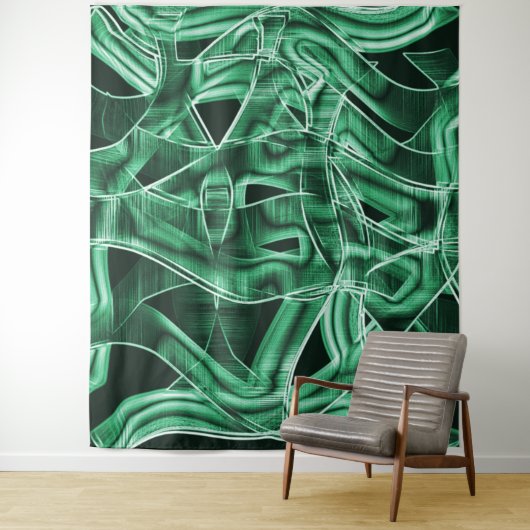 Overlappende en gekruiste groene acryl uitsnijdsel wandkleed (In situ)