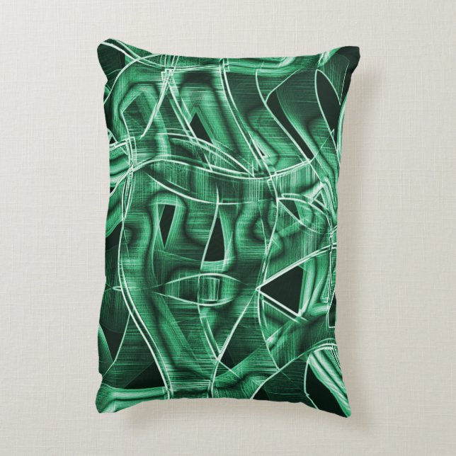 Overlappende en gekruiste groene acryluitsnijdinge accent kussen (Achterkant (Verticaal))
