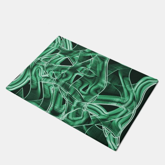 Overlappende en gekruiste groene acryluitsnijdinge deurmat (Schuin)