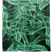 Overlappende en gekruiste groene acryluitsnijdinge douchegordijn (Voorkant)