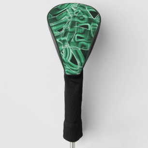 Overlappende en gekruiste groene acryluitsnijdinge golfheadcover