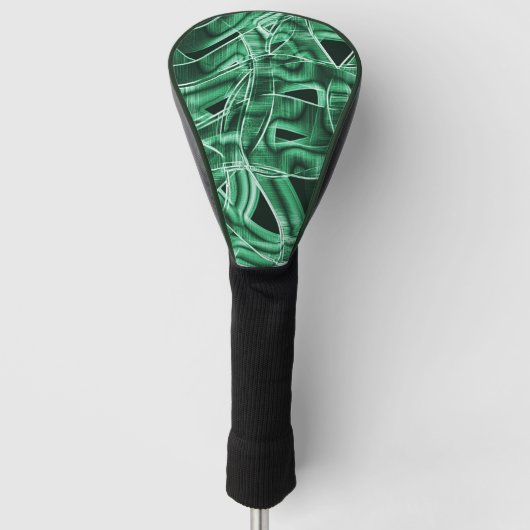 Overlappende en gekruiste groene acryluitsnijdinge golfheadcover (Voorkant)