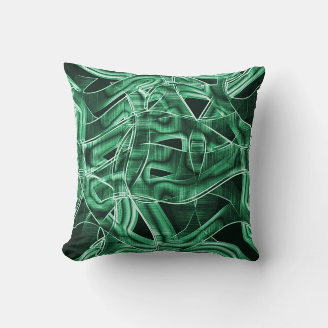 Overlappende en gekruiste groene acryluitsnijdinge kussen (Voorkant)