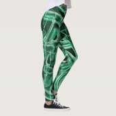Overlappende en gekruiste groene acryluitsnijdinge leggings (Rechts)