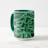 Overlappende en gekruiste groene acryluitsnijdinge mok (Voorkant links)