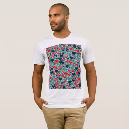 Overlappende en in elkaar grijpende vreugdevolle h t-shirt
