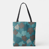 Overlappende esdoornbladeren in tinten van blauwgr tote bag (Achterkant)
