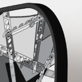 Overlappende fluiten pickleball paddle (Links Detail)
