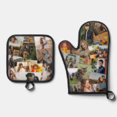 Overlappende fotocollage 29 foto's ovenwant & pannenlap set (Voorkant)