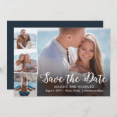 Overlappende foto's opslaan de datumkaart save the date (Voorkant / Achterkant)