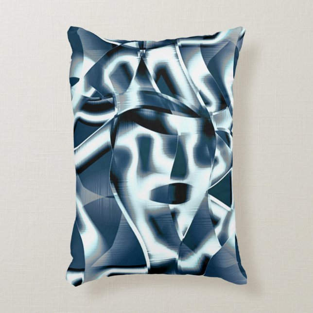 Overlappende gekromde linten, chromed-tinten op bl accent kussen (Voorkant(Verticaal))