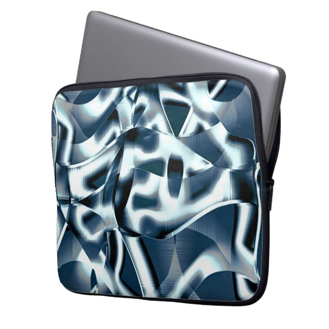 Overlappende gekromde linten, chromed-tinten op bl laptop sleeve (Voorkant Links)