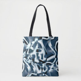 Overlappende gekromde linten, chromed-tinten op bl tote bag