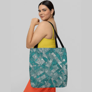 Overlappende geometrische vormen abstract patroon tote bag