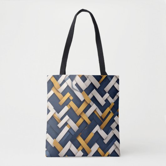 Overlappende geometrische vormen diagonaal patroon tote bag (Voorkant)