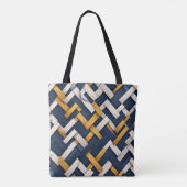 Overlappende geometrische vormen diagonaal patroon tote bag (Achterkant)