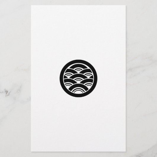 Overlappende golven in cirkel briefpapier (Voorkant)