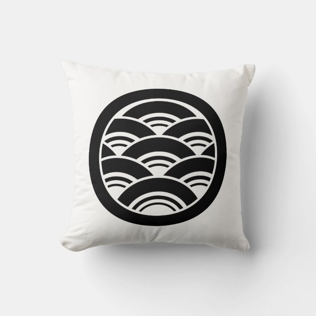 Overlappende golven in cirkel kussen (Voorkant)