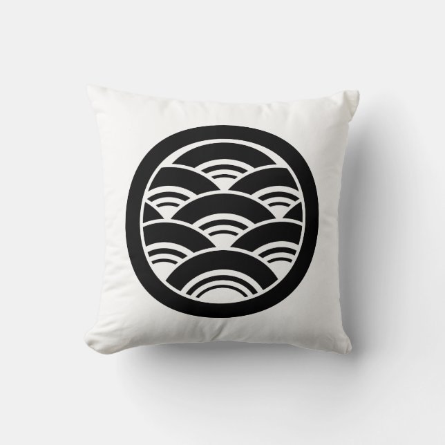 Overlappende golven in cirkel kussen (Voorkant)